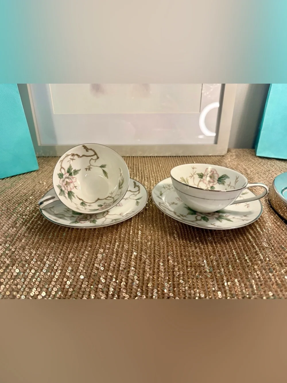 🌸H8 - Chatham Noritake China Tea Cup and Saucer Set (x 2) 🌸🛍️